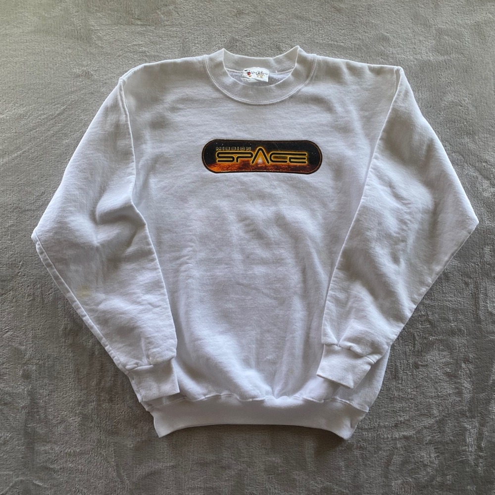 Vintage Walt Disney World Epcot Mission Space Sweatshirt White Crewneck Graphic